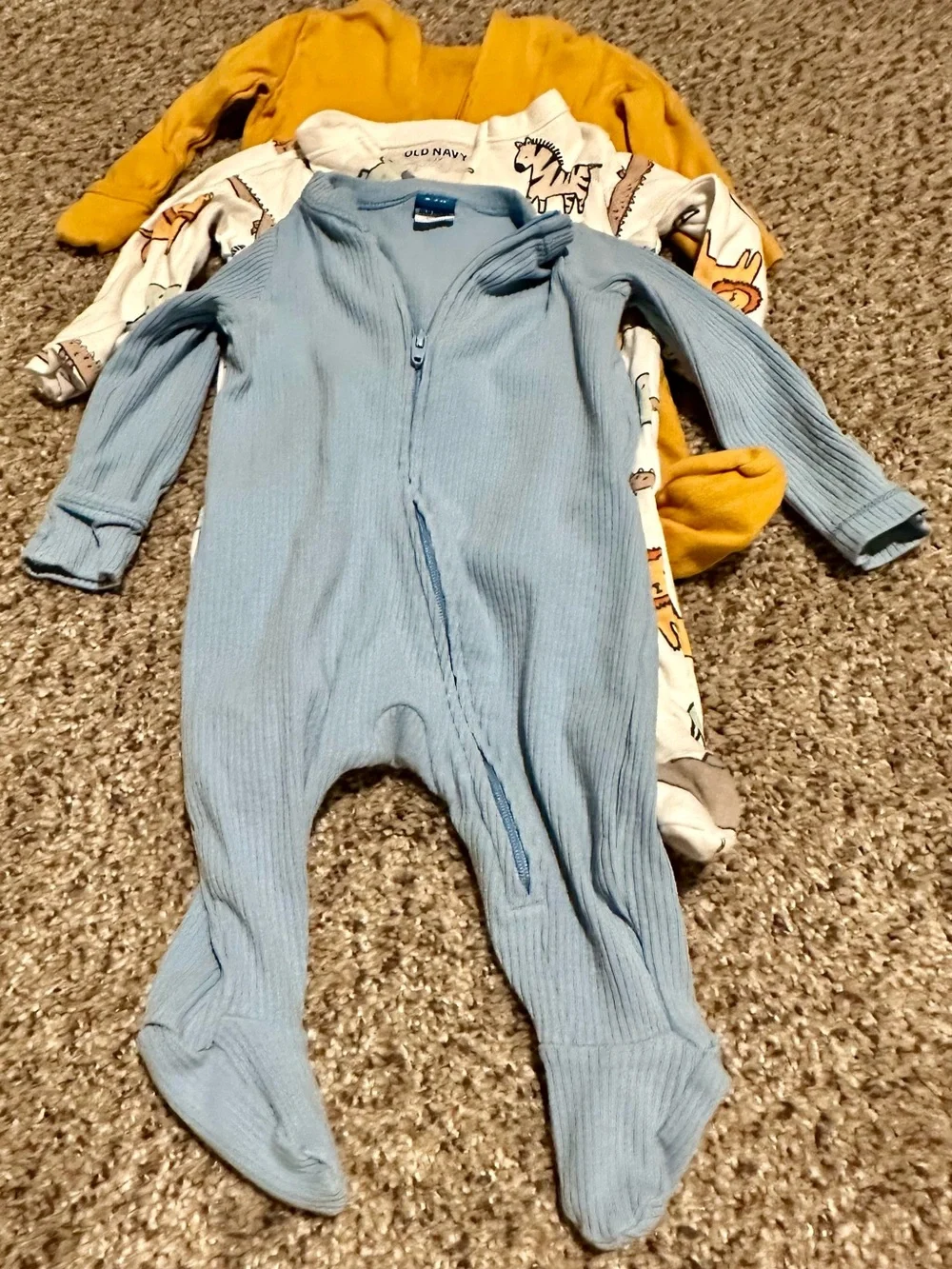 Baby Footed Sleepers - Multicolor Animal & Solid Set